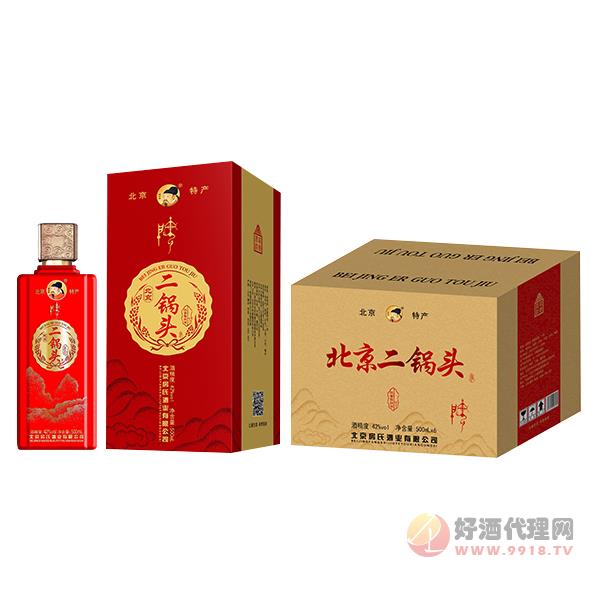 北京二锅头酒红标42度500mlx6瓶